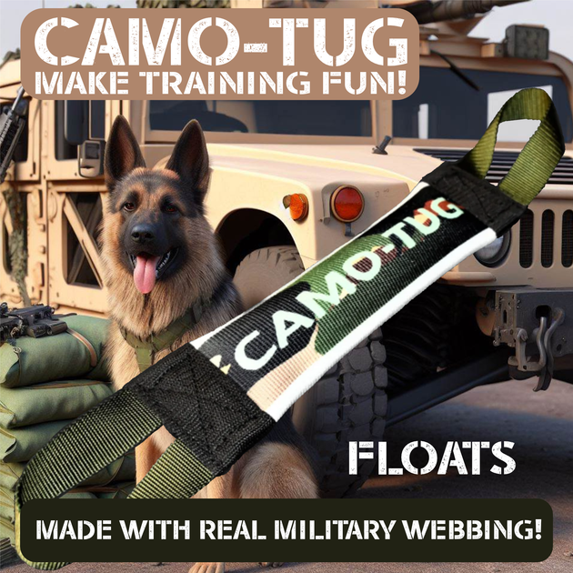 Army Green Fire Hose Training Tug - Camo Series - Bulletproof Pet Products Inc