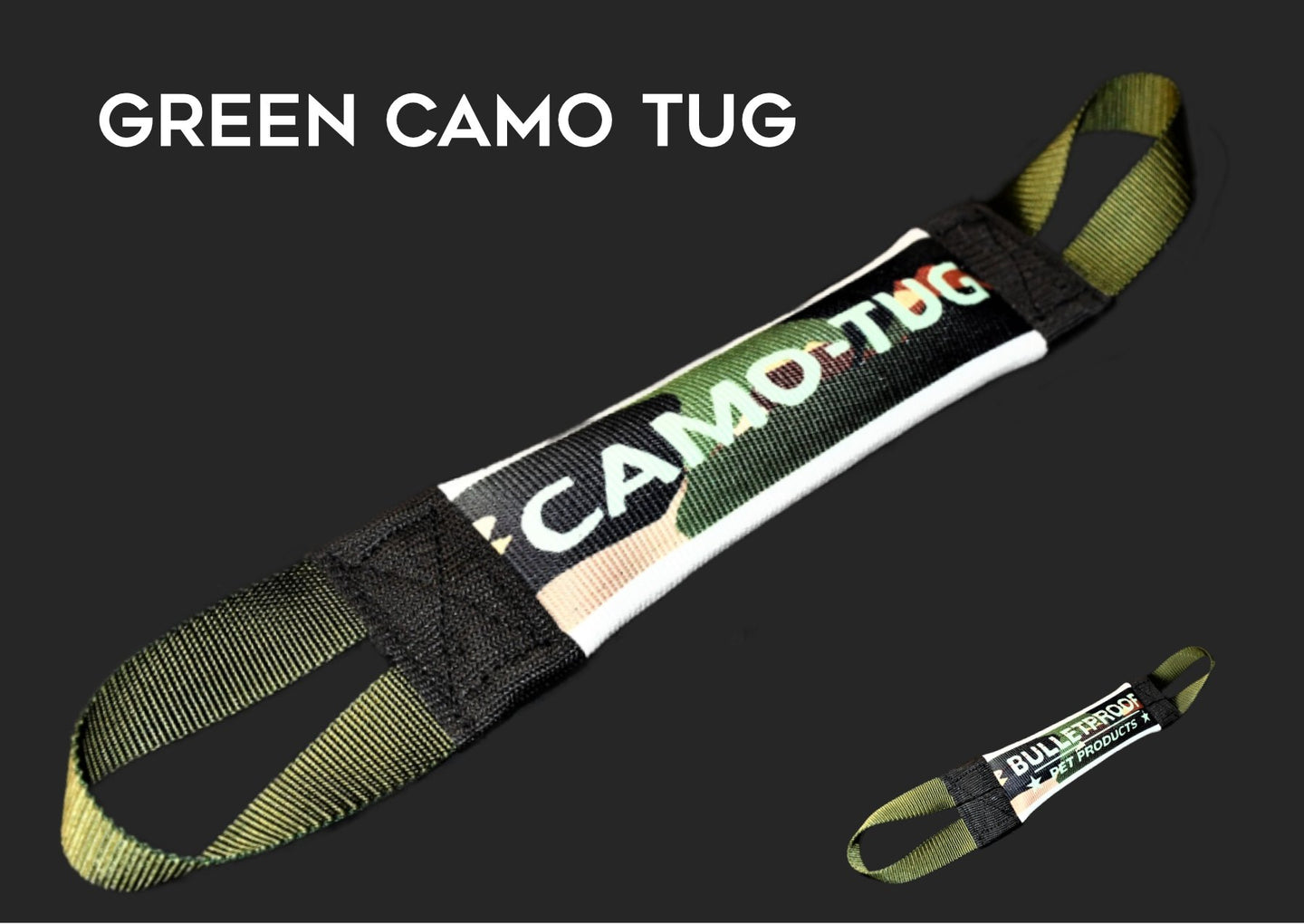 ARMY GREEN CAMO FIRE HOSE TRAINING TUG - Bulletproof Pet Products Inc