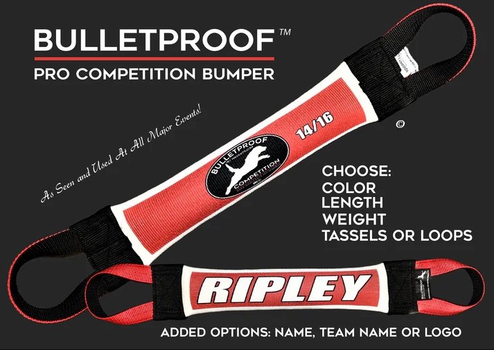 DOCK DIVING BUMPER TUG - COMPETITION SERIES WEIGHTED - BUILD A BUMPER BASIC COLOR STRIPE - Bulletproof Pet Products Inc