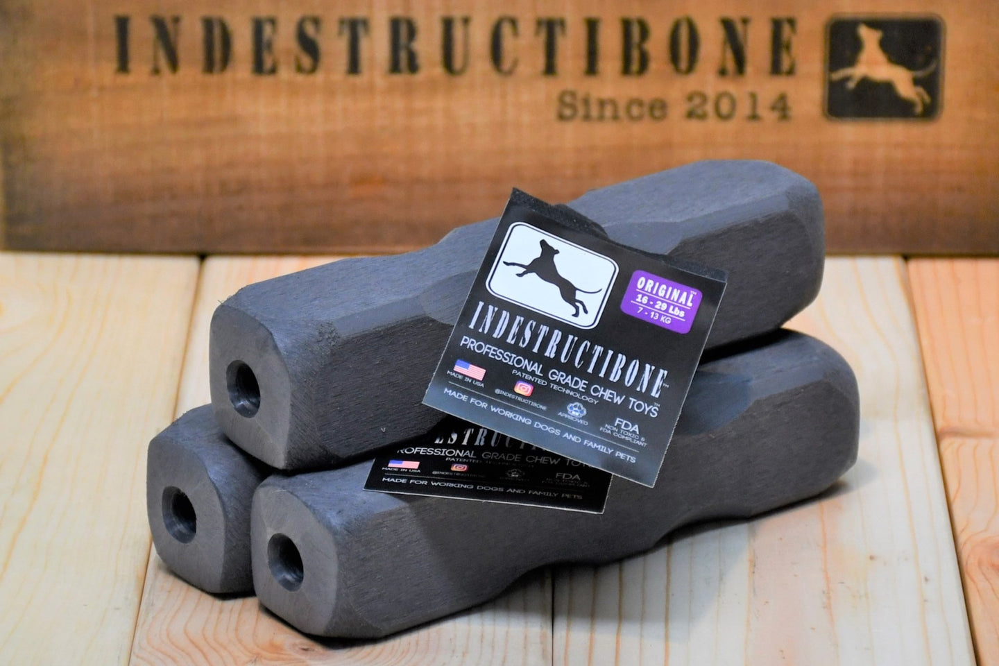 Indestructibone™ Professional Grade Original 3 pack - Dogs 16-29 lbs. - Bulletproof Pet Products Inc