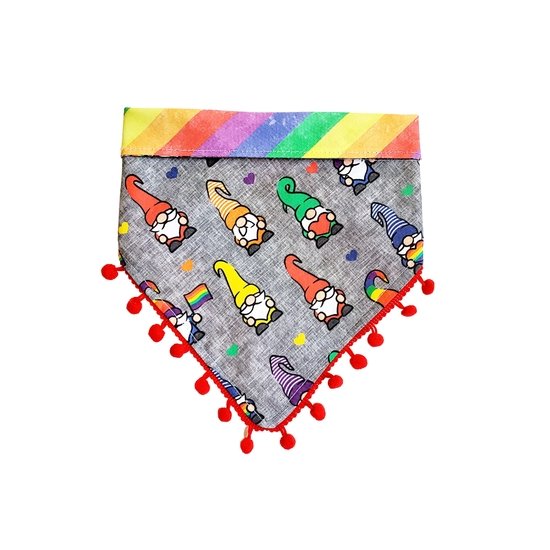 Love Gnomes - Reversible Dog Collar Bandana - Bulletproof Pet Products Inc