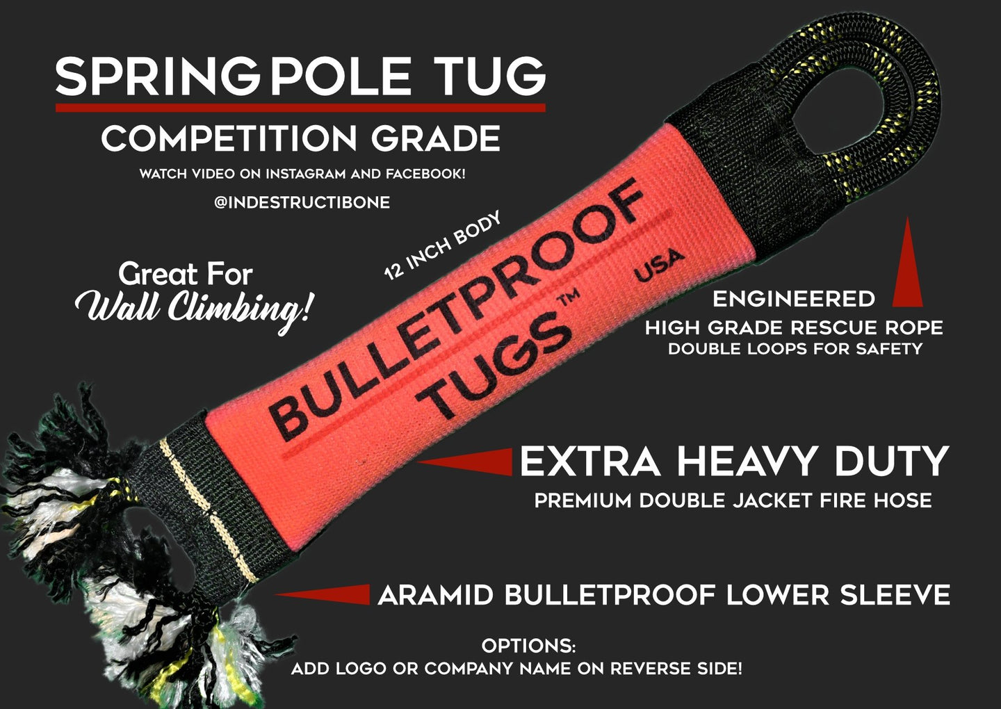 SPRING POLE TUG WITH BULLETPROOF SLEEVE - Bulletproof Pet Products Inc