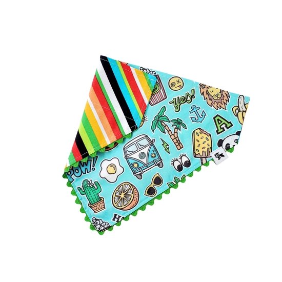 Summer Fun - Reversible Dog Collar Bandana - Bulletproof Pet Products Inc