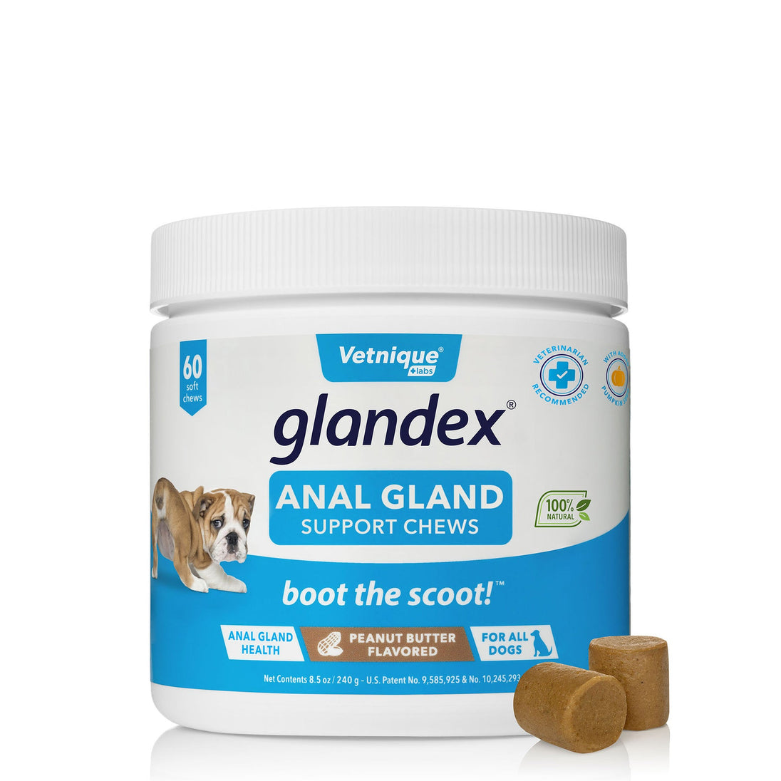 Glandex® Anal Gland Supplement for Dogs with Pumpkin - 60 Chews- - Bulletproof Pet Products Inc