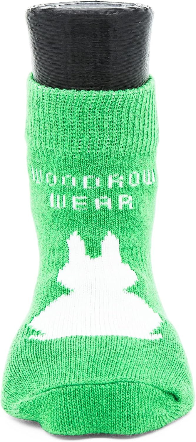 Power Paws Original dog sock - Green with white Bunny - Bulletproof Pet Products Inc