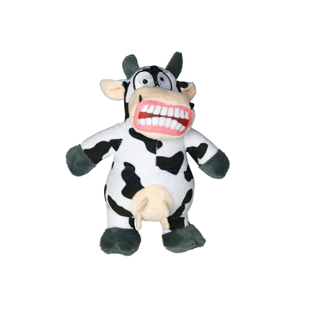 Mighty Jr Angry Animals Mad Cow, Plush, Squeaky Dog Toy - Bulletproof Pet Products Inc