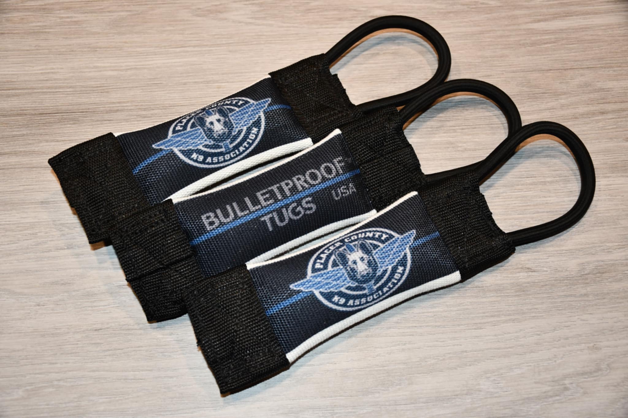 Your Logo Fire Hose Pocket Tugs with Bungee Handles - 3 pack - Bulletproof Pet Products Inc