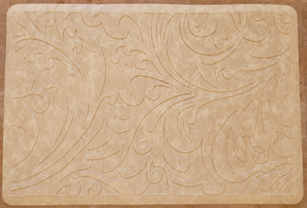 Elegant Embossed Kitchen Floor Mat Cushioned Anti Fatigue Non Slip 20" x 30" Beige - Bulletproof Pet Products Inc