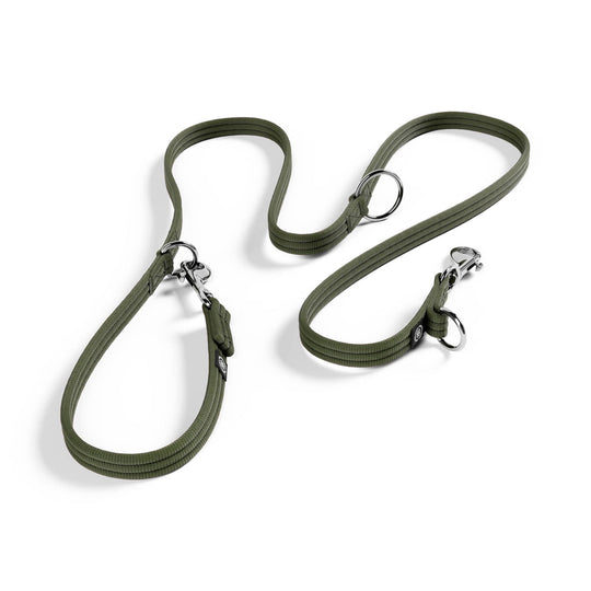 Training Double Ended Dog Lead | 2m Length - Khaki Green - Bulletproof Pet Products Inc