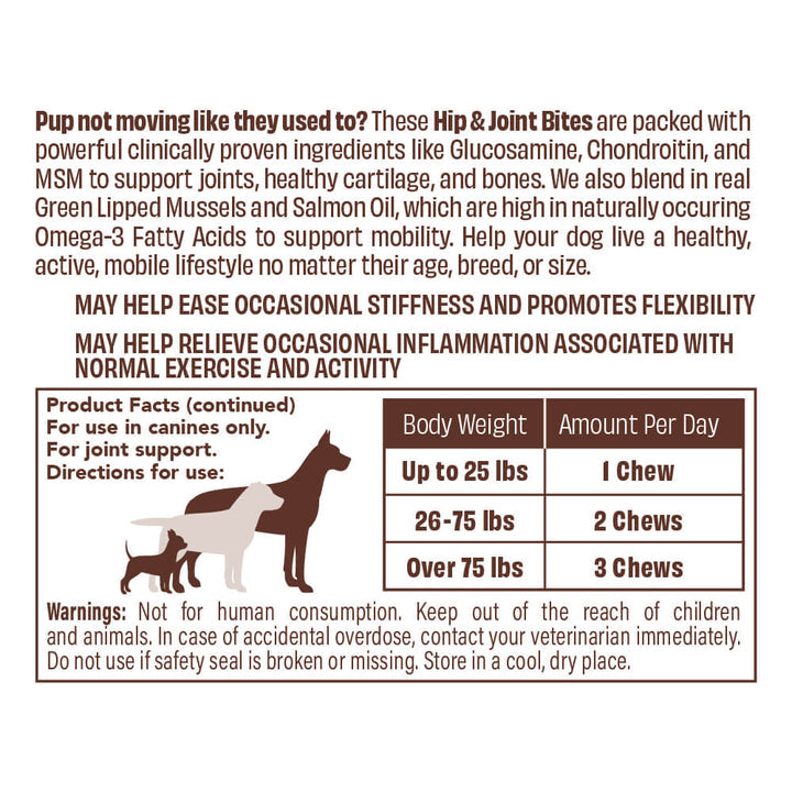 Hip & Joint Supplement - Natural Dog Company - 90 Chewable Supplements - Bulletproof Pet Products Inc