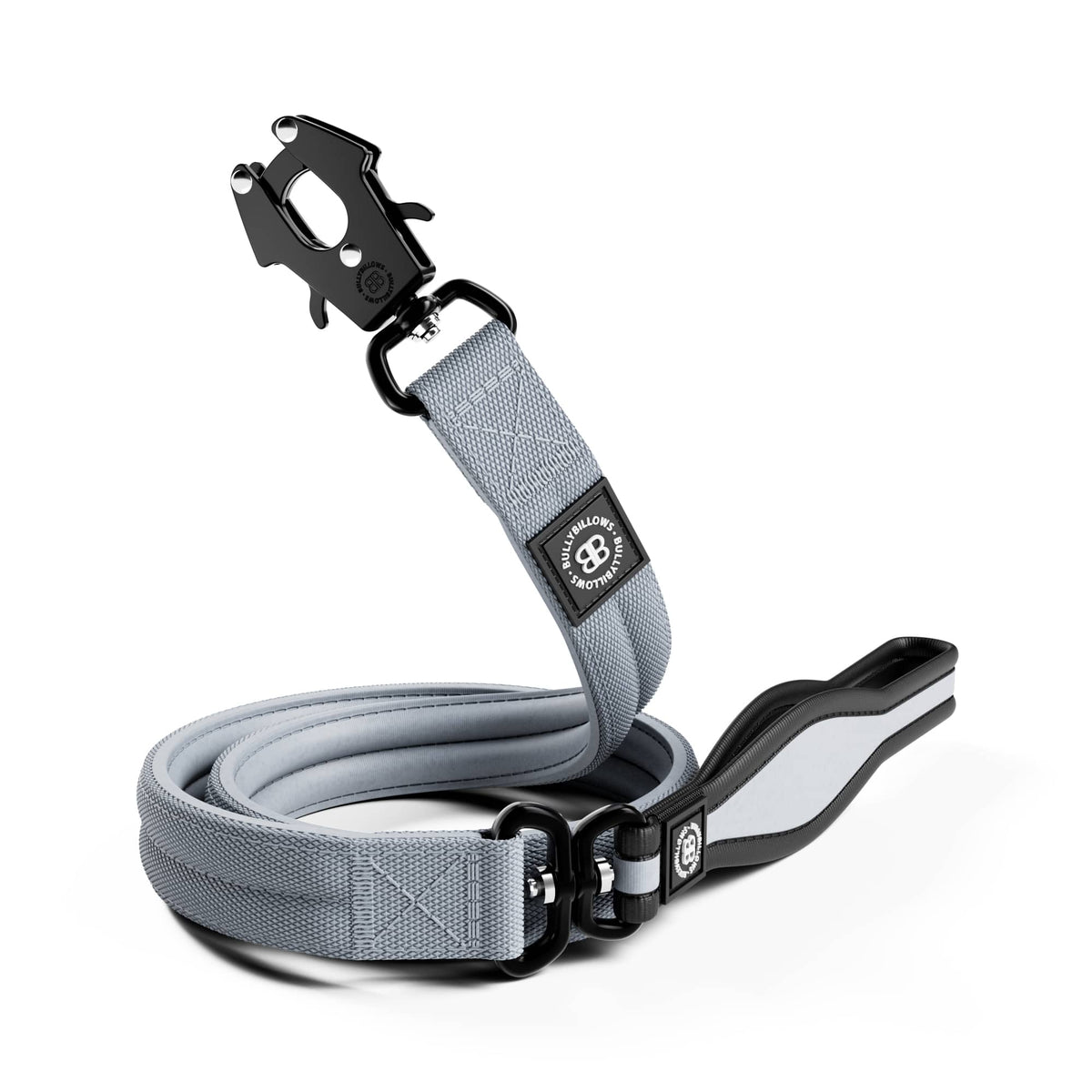 1.2m Mini Combat Lead | Foam & Neoprene Lined with Soft Handle - Metal Gray - Bulletproof Pet Products Inc