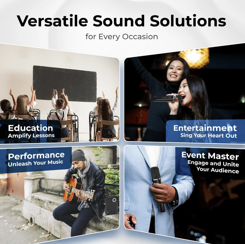 WinBridge S100 Wireless Voice Amplifier - Handheld Microphone 70W Multifunctional Portable Bluetooth Pa System Karaoke Speaker and Mic System Supports Guitar, Monitoring and Live - Bulletproof Pet Products Inc