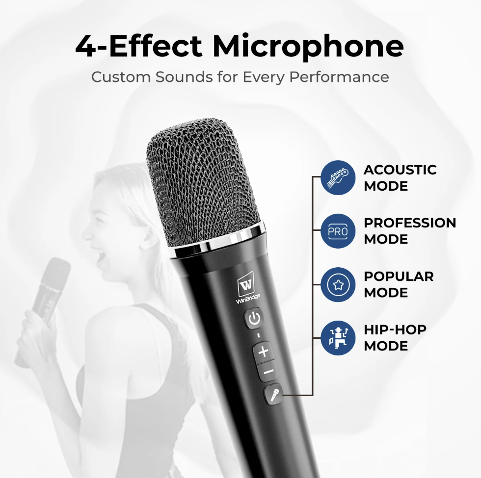 WinBridge S100 Wireless Voice Amplifier - Handheld Microphone 70W Multifunctional Portable Bluetooth Pa System Karaoke Speaker and Mic System Supports Guitar, Monitoring and Live - Bulletproof Pet Products Inc