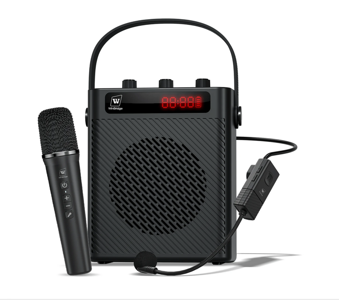 WinBridge S95 Bluetooth 5.3 Voice Amplifier with Wireless Headset Mirophone&Handheld Mic, 4 Sound Effects, Personal Megaphone Pa System Speaker for Teachers Indoor Outdoor Party - Bulletproof Pet Products Inc