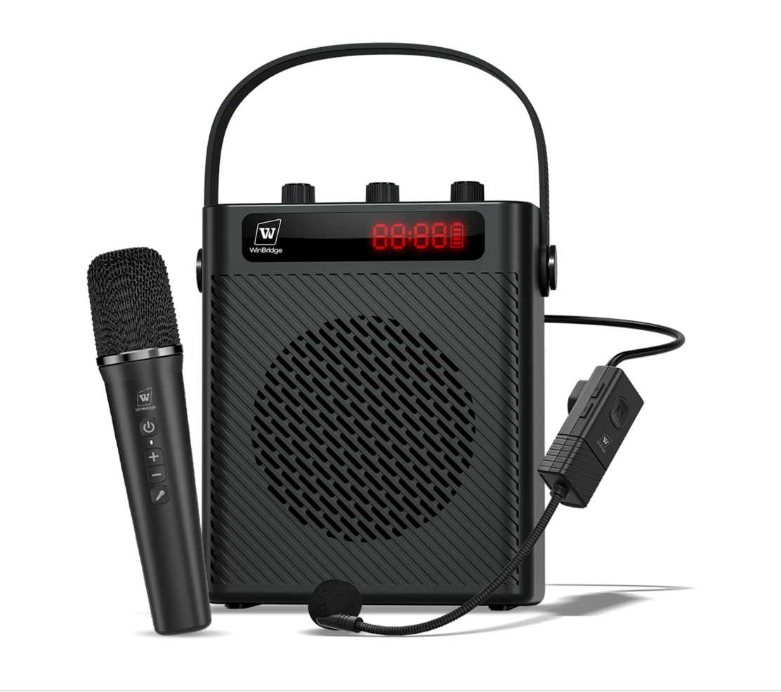 WinBridge S95 Bluetooth 5.3 Voice Amplifier with Wireless Headset Mirophone&Handheld Mic, 4 Sound Effects, Personal Megaphone Pa System Speaker for Teachers Indoor Outdoor Party - Bulletproof Pet Products Inc