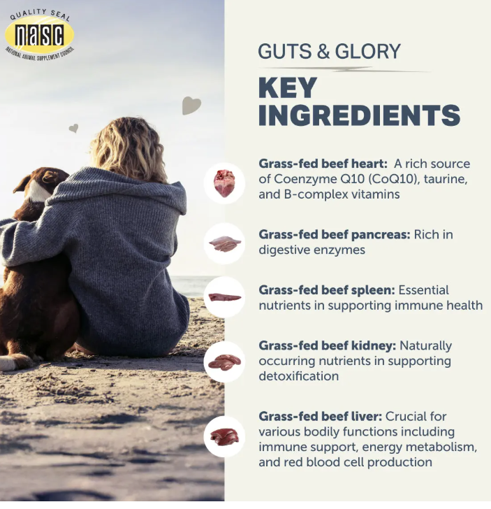 Guts & Glory - Grass-fed Organs For Dogs- Four Leaf Rover - Bulletproof Pet Products Inc