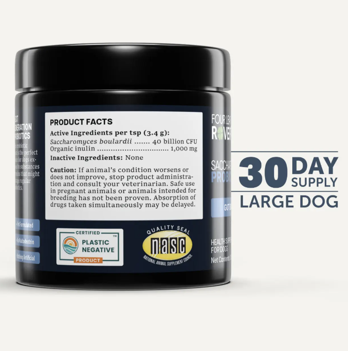 Saccharomyces boulardii - Yeast-Based Probiotics For Dogs - Four Leaf Rover - Bulletproof Pet Products Inc