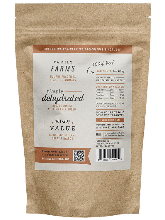 Farm Hounds - Beef Kidney - Made In The USA - Bulletproof Pet Products Inc