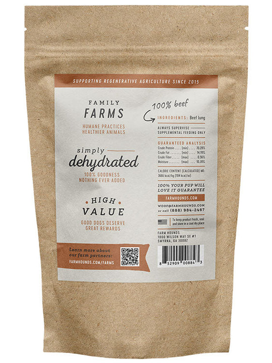 Farm Hounds - Beef Lung - Made In The USA - Bulletproof Pet Products Inc