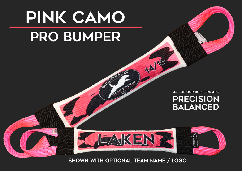 DOCK DIVING BUMPER TUG - COMPETITION SERIES WEIGHTED - PINK CAMO