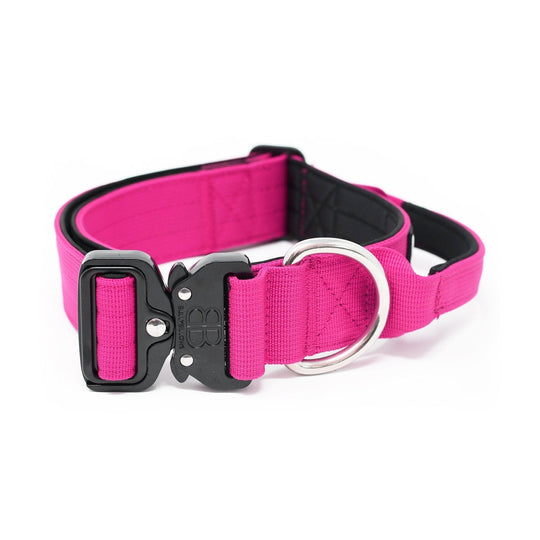Bully Billows 1.5" (4CM) Combat Collar with handle - Magenta (Padded) - Bulletproof Pet Products Inc