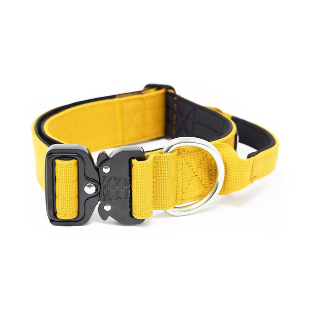 Bully Billows 1.5" (4CM) Combat Collar with handle - Mustard Yellow (Padded) - Bulletproof Pet Products Inc
