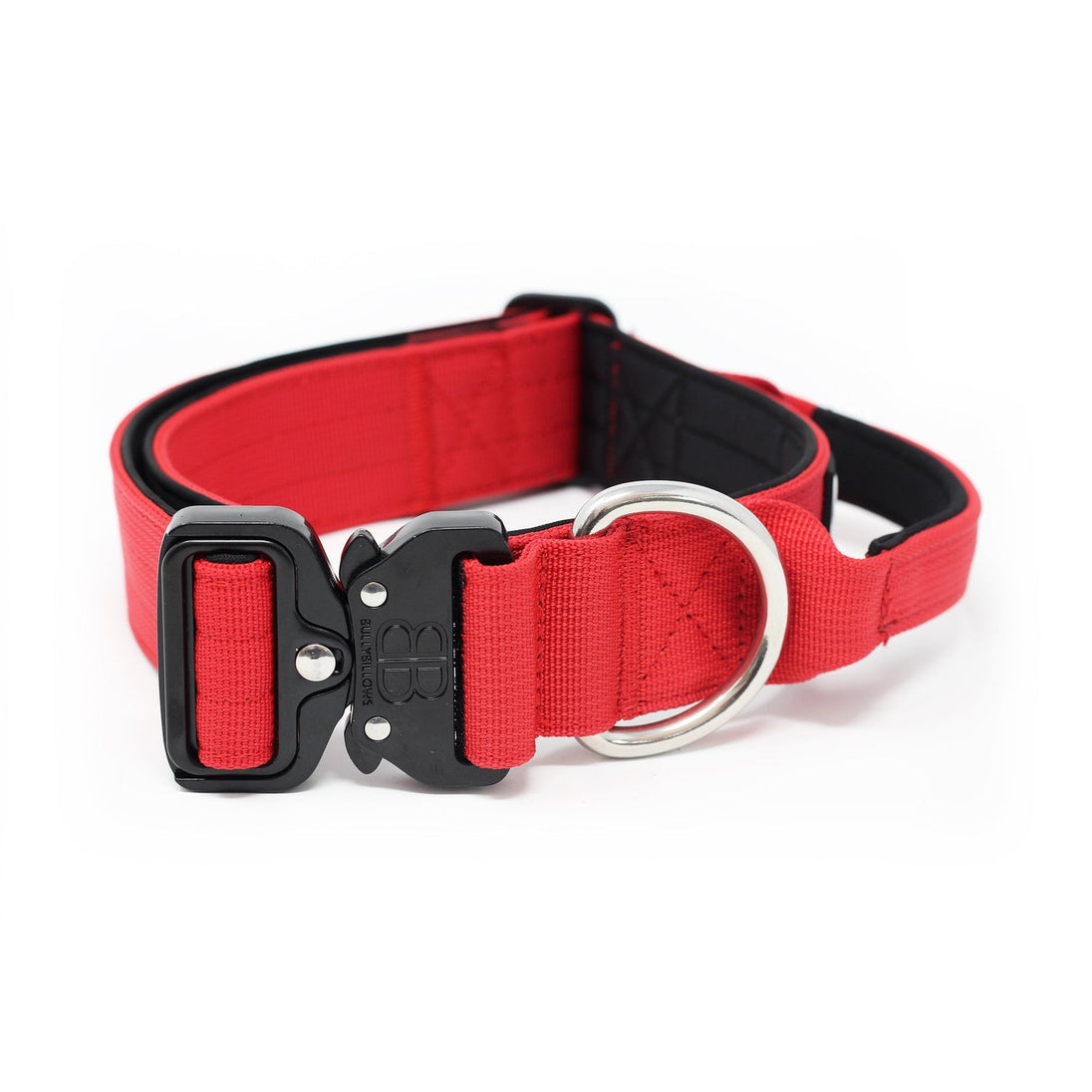 Bully Billows 1.5" (4CM) Combat Collar with handle - Red (Padded) - Bulletproof Pet Products Inc