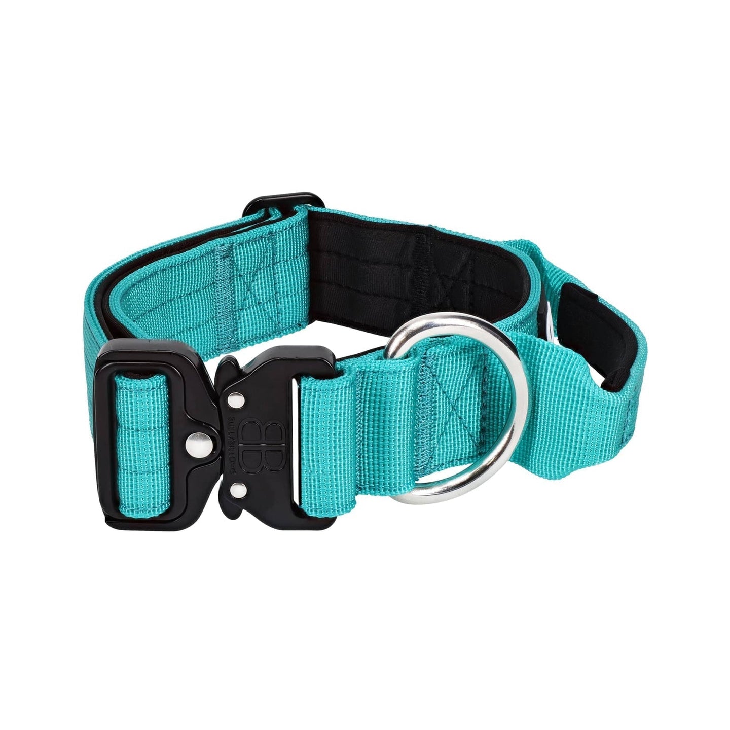 Bully Billows 1.5" (4CM) Combat Collar with handle - Turquoise (Padded) - Bulletproof Pet Products Inc