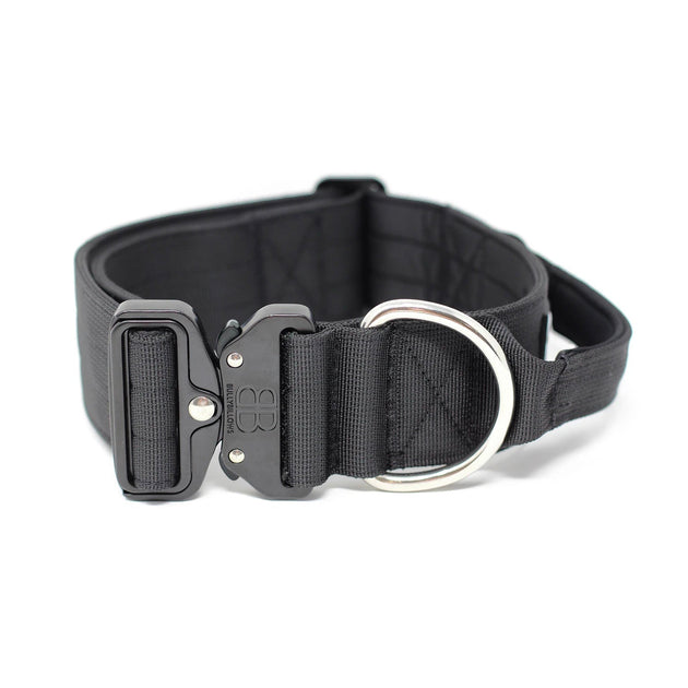 Bully Billows 2" (5CM) Combat Collar with handle - Black (Padded) - Bulletproof Pet Products Inc