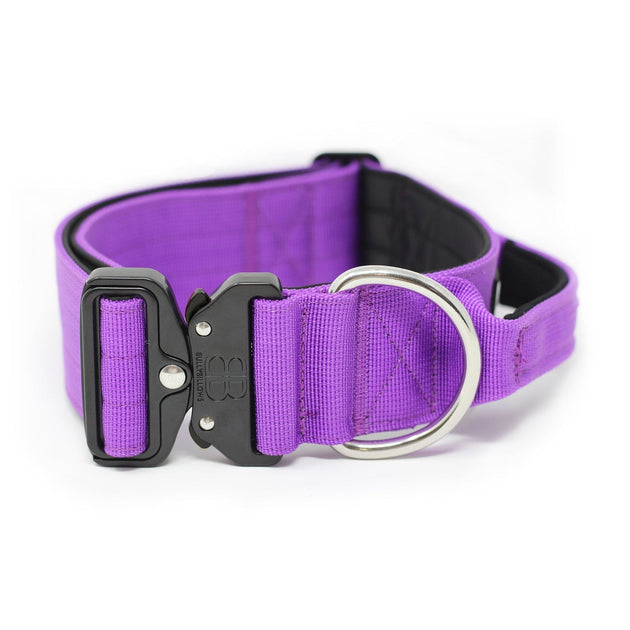 Bully Billows 2" (5CM) Combat Collar with handle - Purple (Padded) - Bulletproof Pet Products Inc