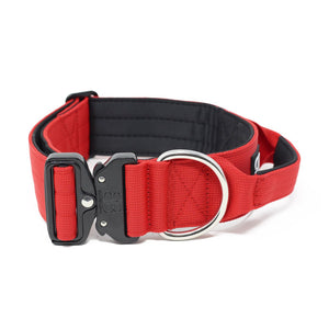 Bully Billows 2" (5CM) Combat Collar with handle - Red (Padded) - Bulletproof Pet Products Inc