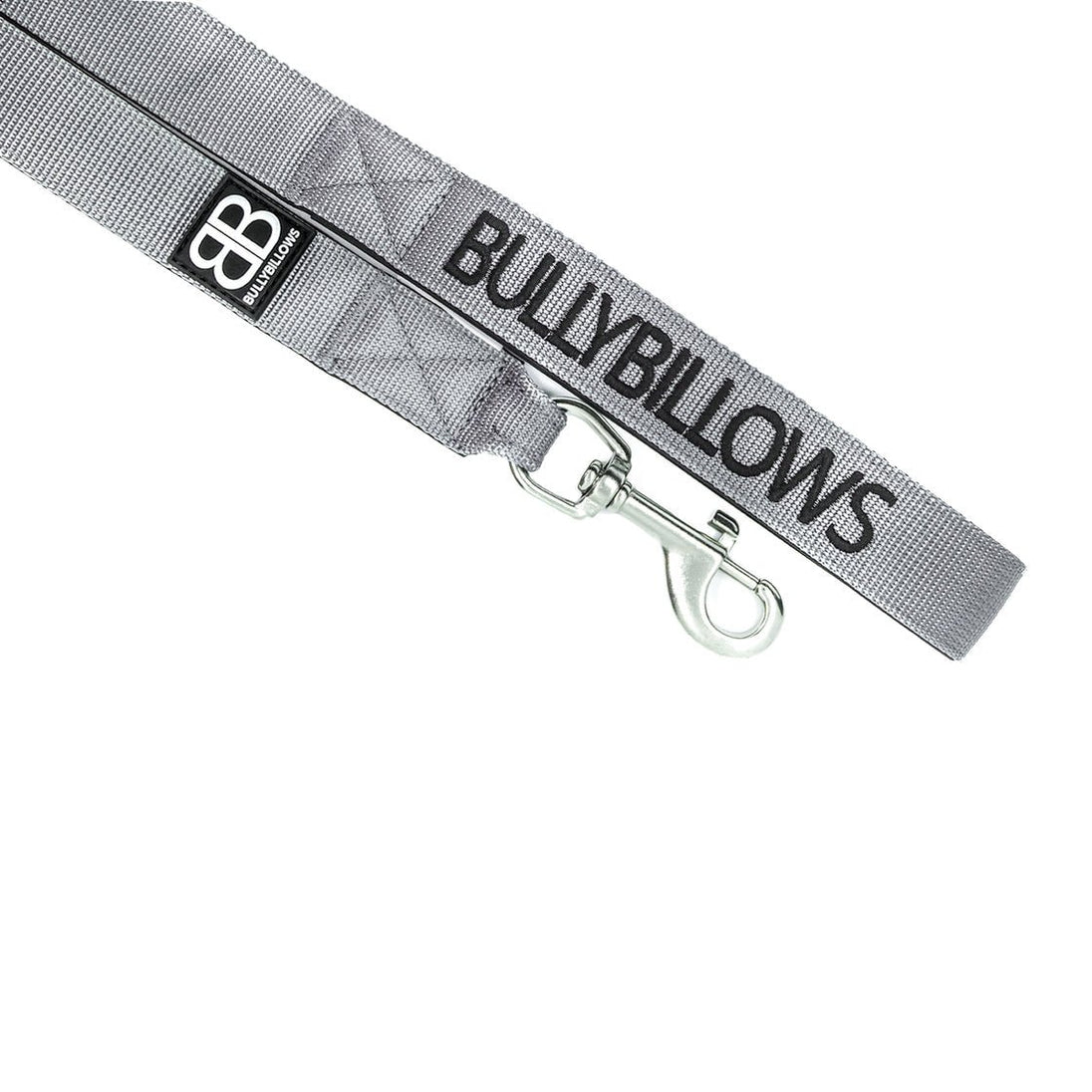 Bully Billows - Nylon Snap Hook Dog Lead - Indestructibone Gray - Bulletproof Pet Products Inc