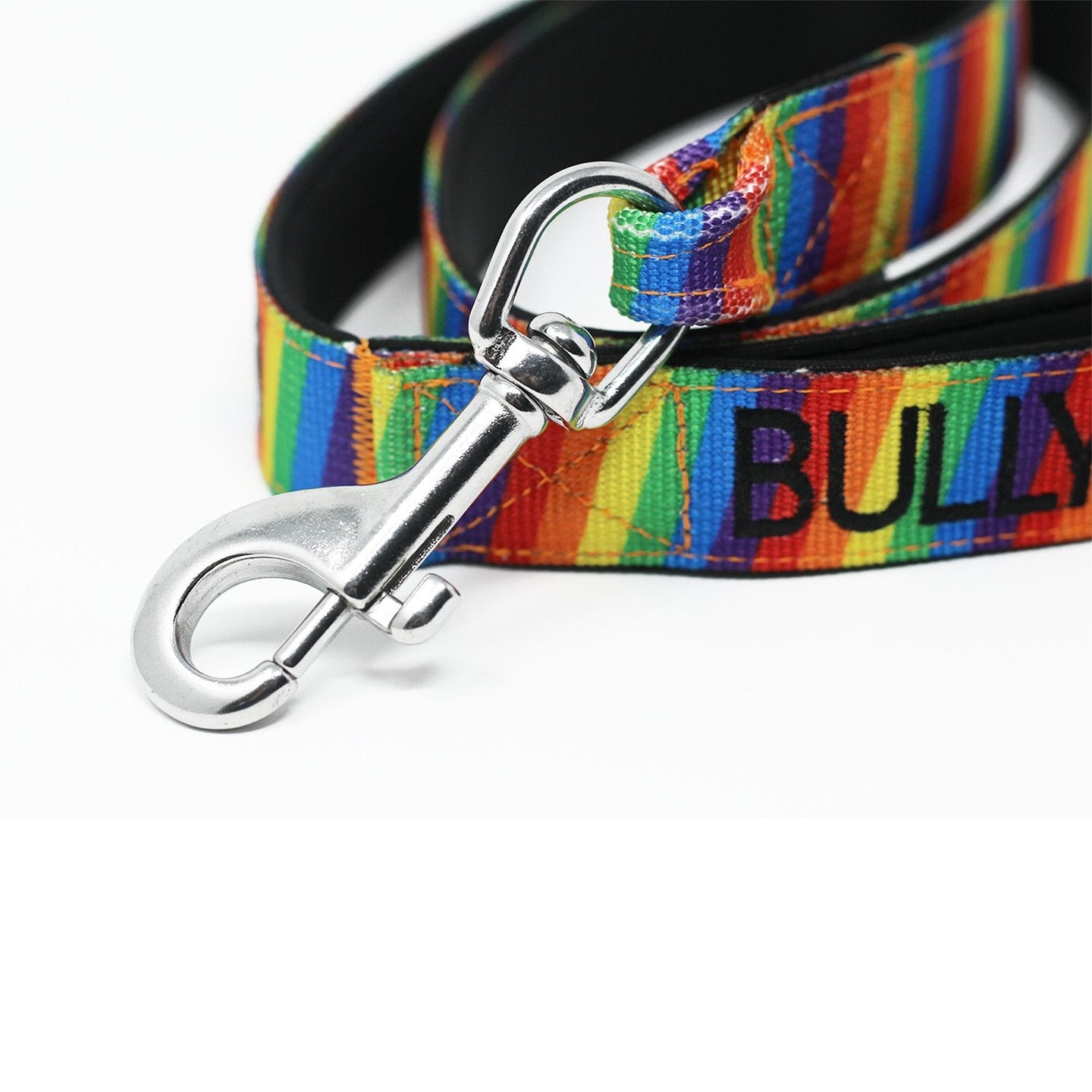 Bully Billows - Nylon Snap Hook Dog Lead - Rainbow - Bulletproof Pet Products Inc