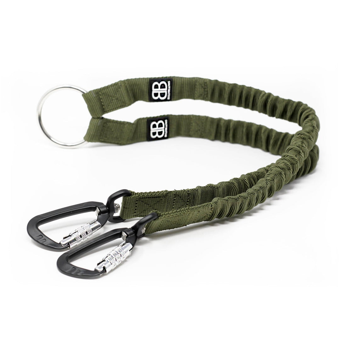 Bully Billows Zero Shock Bungee Dual Dog Lead Khaki Green