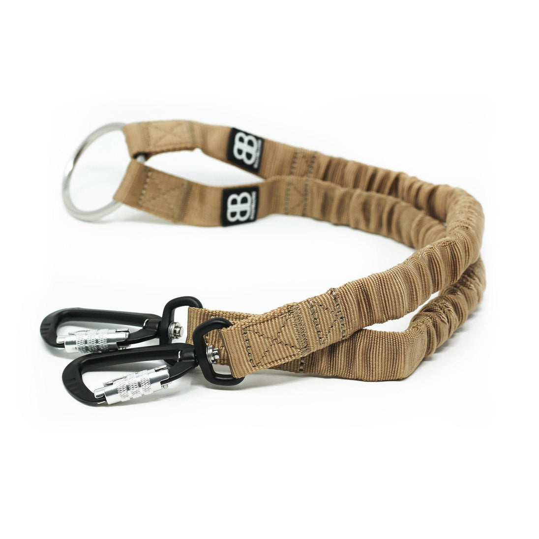 Bully Billows Zero Shock Bungee Dual Dog Lead Tan1