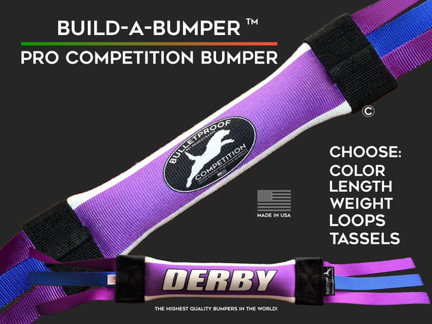 DOCK DIVING BUMPER TUG - COMPETITION SERIES WEIGHTED - BUILD A BUMPER BASIC COLOR STRIPE - Bulletproof Pet Products Inc