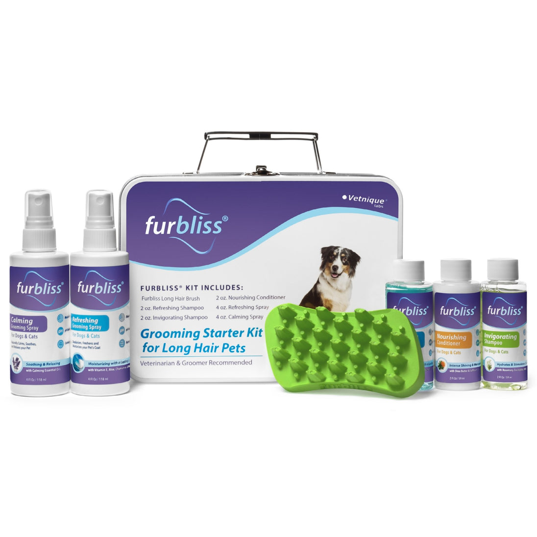 Furbliss® Dog & Cat Grooming and Bathing Kit for Pets with Long Hair - Bulletproof Pet Products Inc