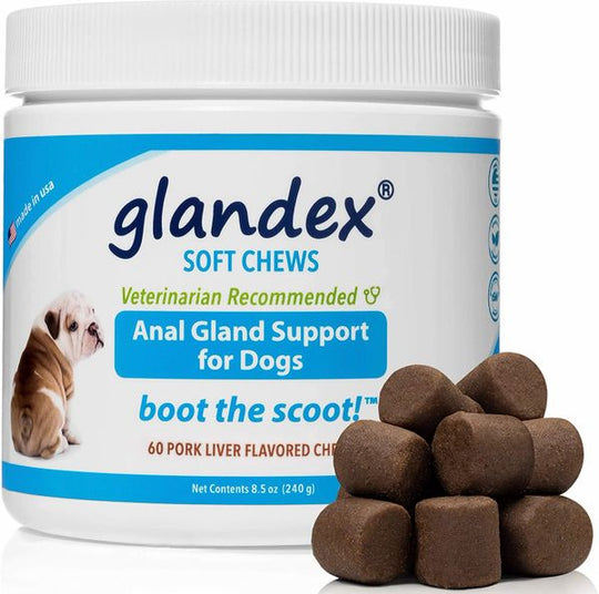 GLANDEX® PEANUT BUTTER or PORK LIVER SOFT CHEWS FOR DOGS - 60 CHEWS - Bulletproof Pet Products Inc