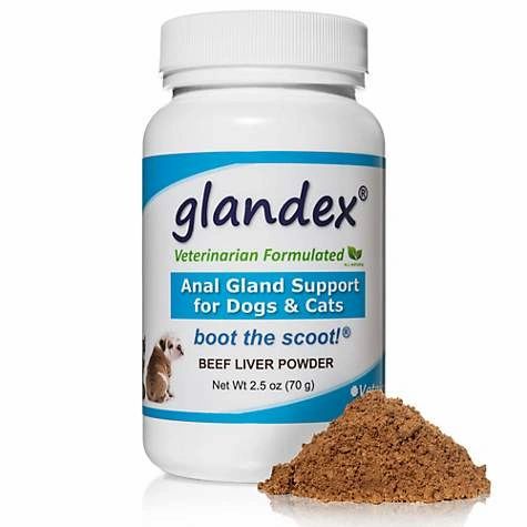 Glandex Anal Gland Beef & Liver Powder Supplement for Dogs and Cats, 2.5 oz. - Bulletproof Pet Products Inc