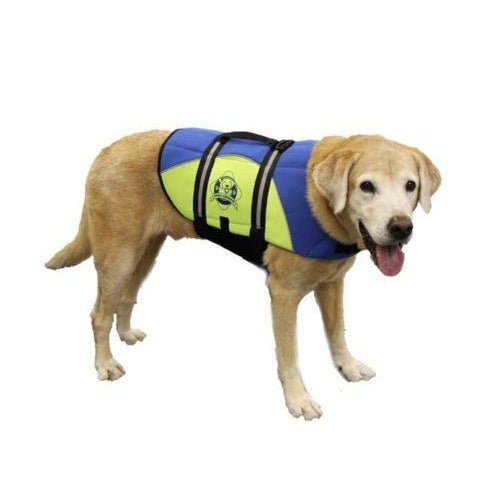 Paws Aboard - Blue and Yellow Neoprene Pet Life Vest - Bulletproof Pet Products Inc