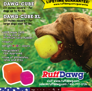 Dawg Cube - Ruff Dawg - For dogs up to 40 lbs. - Bulletproof Pet Products Inc