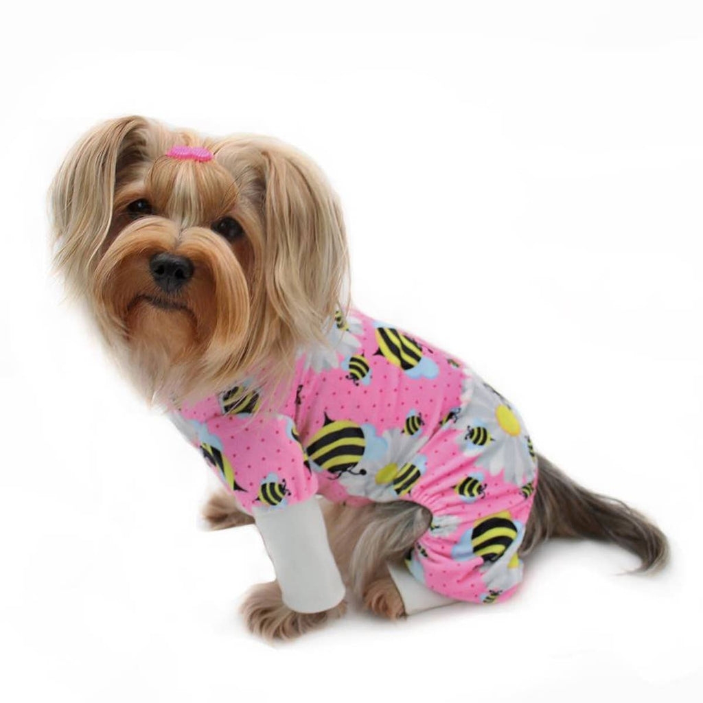 Ultra Soft Plush Minky Bumblebee and Flower Pajamas - Bulletproof Pet Products Inc