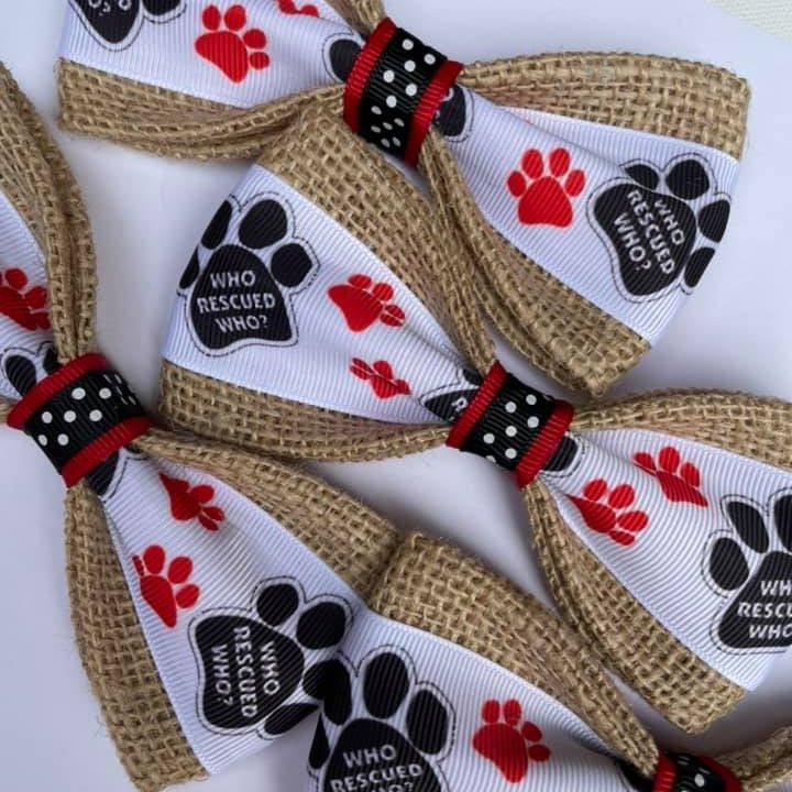 Who Rescued Who? Dog Bow Tie - Bulletproof Pet Products Inc